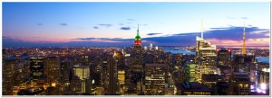 Manhattan skyline aerial panorama
